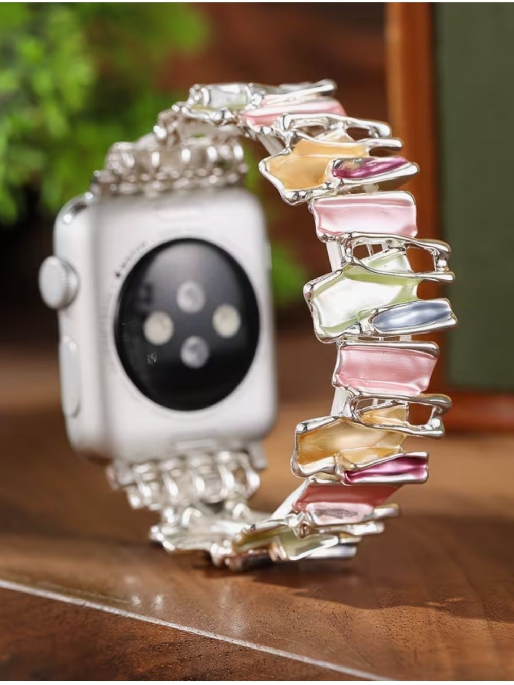 Pastel Multicolor Chain-Link Watch Band for Smartwatches